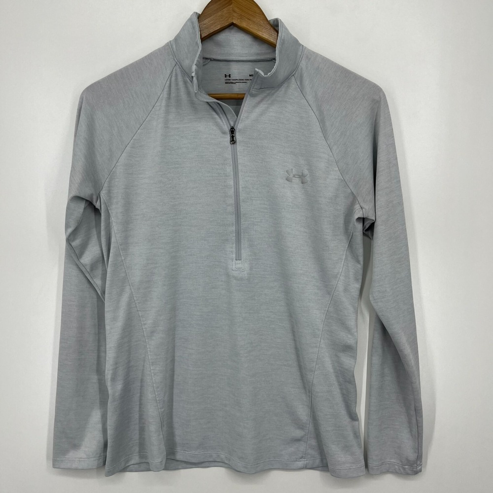 Under Armour Active Sweatshirt Women's M Gray‎ 1/2 Zip Pullover Lightweight
